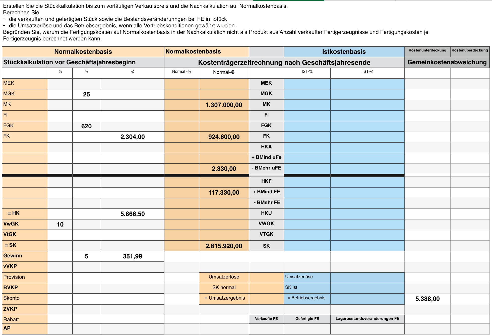 Bestandsveränderungen, Bestandsminderungen und -mehrungen